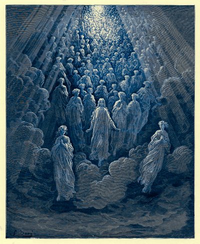 The Angels in the Planet Mercury, illustratie uit &39;The Dore Gallery&39;, gepubliceerd in 1890 (digitaal verbeterde afbeelding) door Gustave Dore